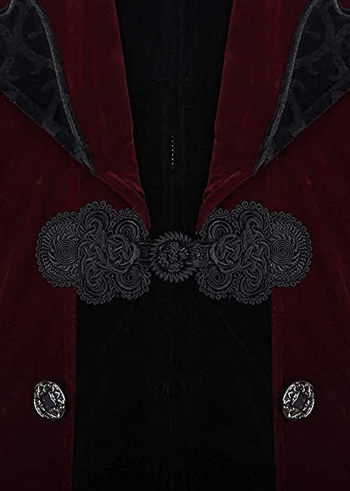 Detalle de chaqueta Victoriana Granate