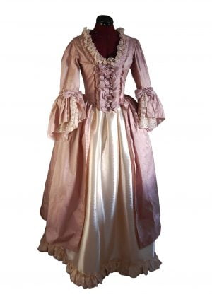 Vestido Barroco de la corte, moda francesa diseño del siglo XVII